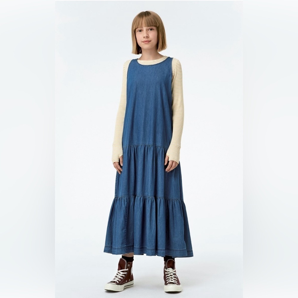 Molo Blue Denim Layered Dress euro 98/104. U.S. 3 to 4 year olds.